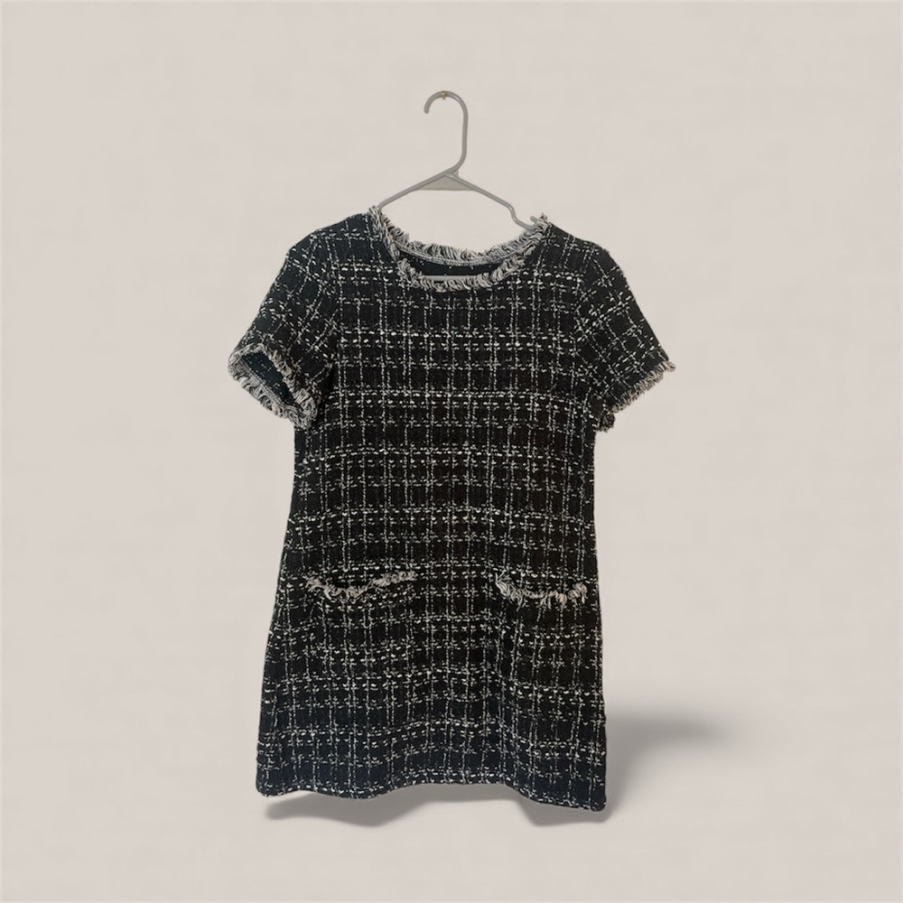 Black and White Tweed Dress